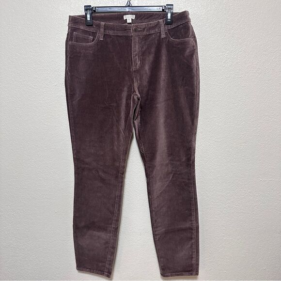 Garnet Hill Size 10 Essential Slim Five-Pocket Cords Corduroy Pants Brown - Picture 3 of 9